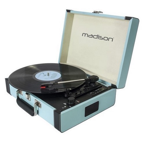 TOCADISCOS MADISON RETROCASE AZUL MALETIN